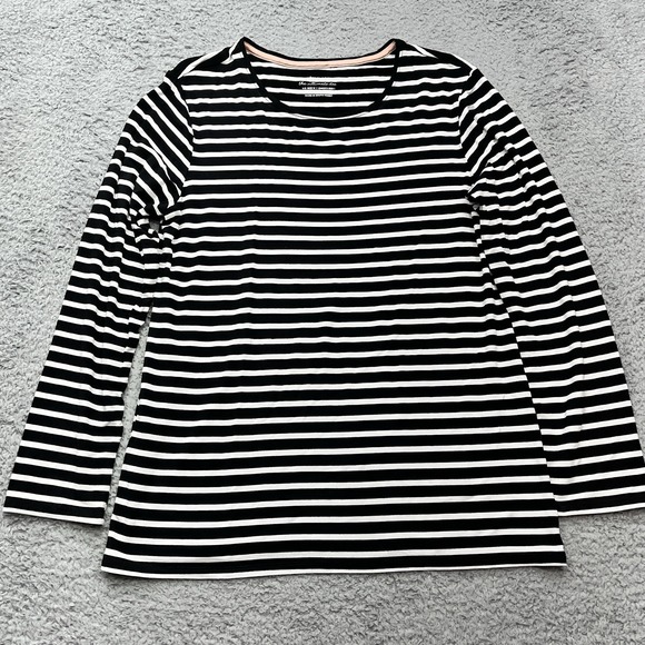 Chico's Tops - Chicos Ultimate Tee Shirt Womens M/8 Chicos‎ Sz 1 Black White Striped Nautical